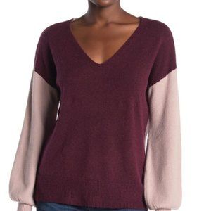 NWT 14th and Union V Neck Colorblock Sweater